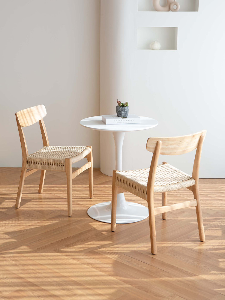 플로르 체어 라탄 원목 식탁 의자 인테리어 카페의자